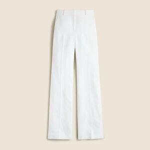 J Crew Women’s White Carolina Flare Pant in Stretch Linen Blend Size 4